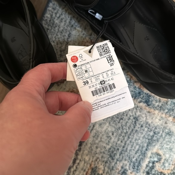 Zara black quilted loafers size 39 - Picture 3 of 8